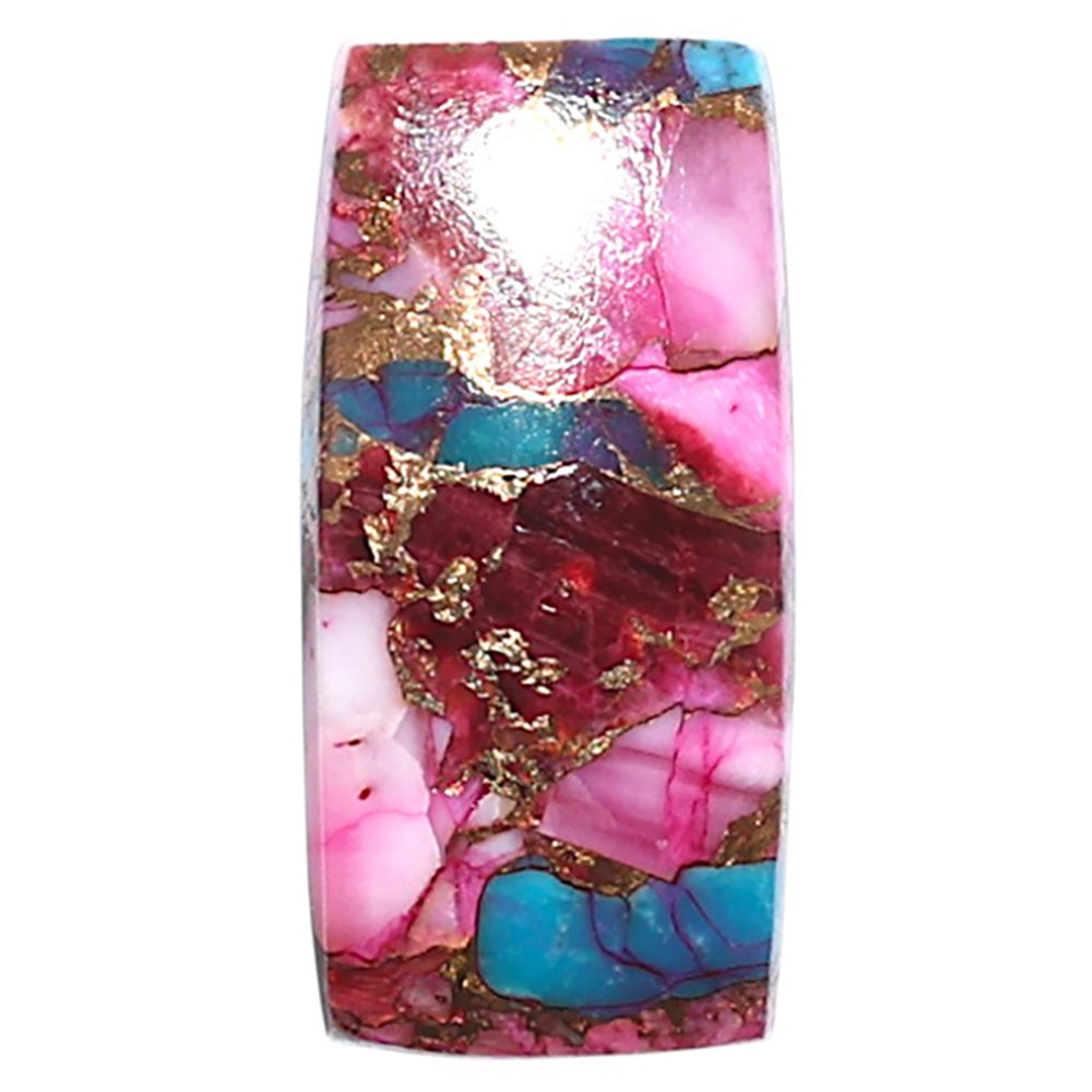 Kingman Pink Dahlia Turquoise 10.8x22.35x3.8 mm Baguette Shape Polished Gemstone LS78-09089