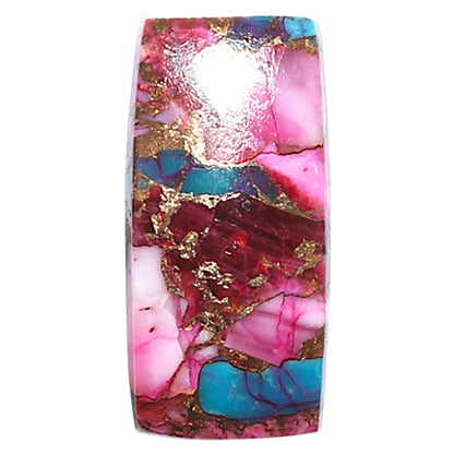 Kingman Pink Dahlia Turquoise 10.8x22.35x3.8 mm Baguette Shape Polished Gemstone LS78-09089