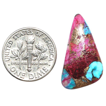 Kingman Pink Dahlia Turquoise 13.2x24.8x4 mm Fancy Shape Polished Gemstone LS78-09090