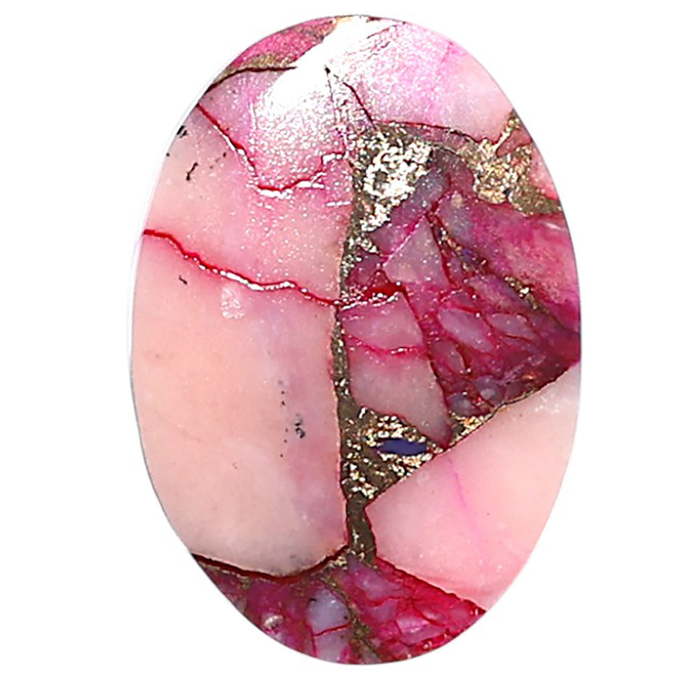 Kingman Pink Dahlia Turquoise 15.7x22.6x3 mm Oval Shape Polished Gemstone LS78-09091