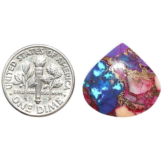 Kingman Pink Dahlia Turquoise 18.4x19x4.3 mm Heart Shape Polished Gemstone LS78-09094