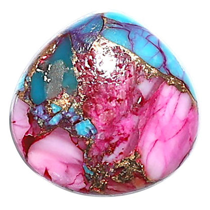Kingman Pink Dahlia Turquoise 15.1x15.5x4 mm Heart Shape Polished Gemstone LS78-09095