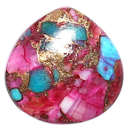 Kingman Pink Dahlia Turquoise 15.8x15.8x3.7 mm Heart Shape Polished Gemstone LS78-09096