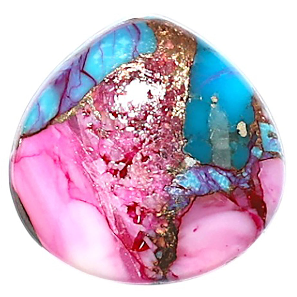 Kingman Pink Dahlia Turquoise 15.6x16x4 mm Heart Shape Polished Gemstone LS78-09097