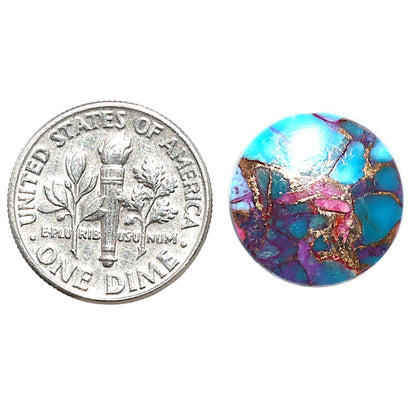 Kingman Pink Dahlia Turquoise 15.5x15.5x3.3 mm Round Shape Polished Gemstone LS78-09098