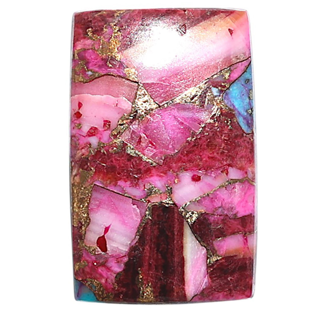 Kingman Pink Dahlia Turquoise 17x26.65x4 mm Baguette Shape Polished Gemstone LS78-09100