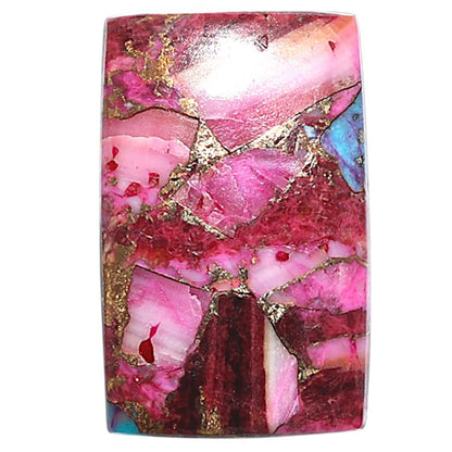 Kingman Pink Dahlia Turquoise 17x26.65x4 mm Baguette Shape Polished Gemstone LS78-09100