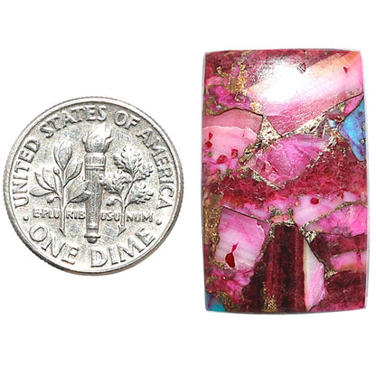 Kingman Pink Dahlia Turquoise 17x26.65x4 mm Baguette Shape Polished Gemstone LS78-09100