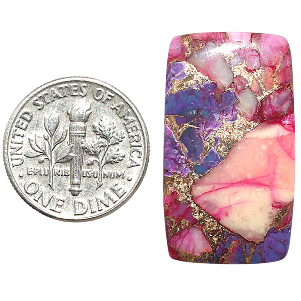 Kingman Pink Dahlia Turquoise 16x28.45x3 mm Cushion Shape Polished Gemstone LS78-09101