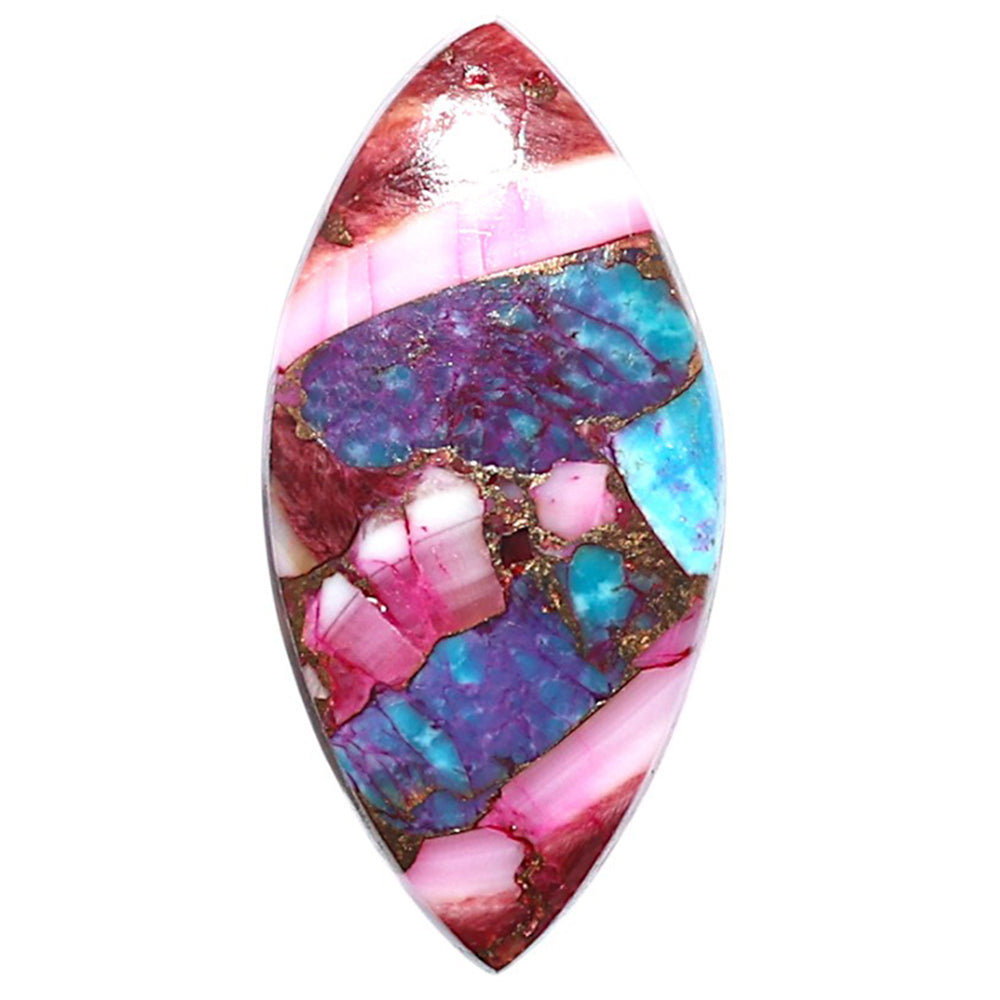 Kingman Pink Dahlia Turquoise 15.7x32.5x3.5 mm Marquise Shape Polished Gemstone LS78-09102