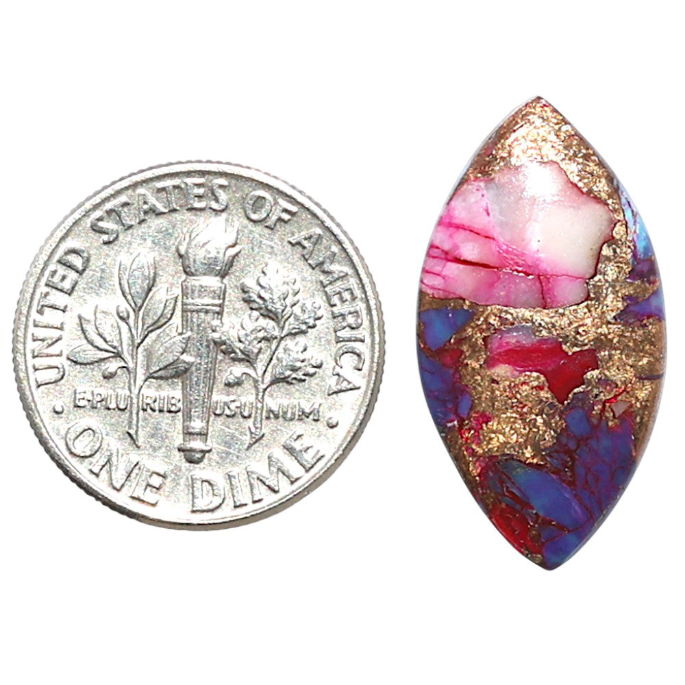 Kingman Pink Dahlia Turquoise 12.2x23x2.5 mm Marquise Shape Polished Gemstone LS78-09104