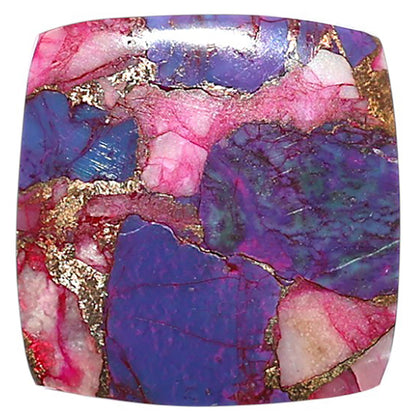 Kingman Pink Dahlia Turquoise 22.1x22.6x3.3 mm Cushion Shape Polished Gemstone LS78-09105
