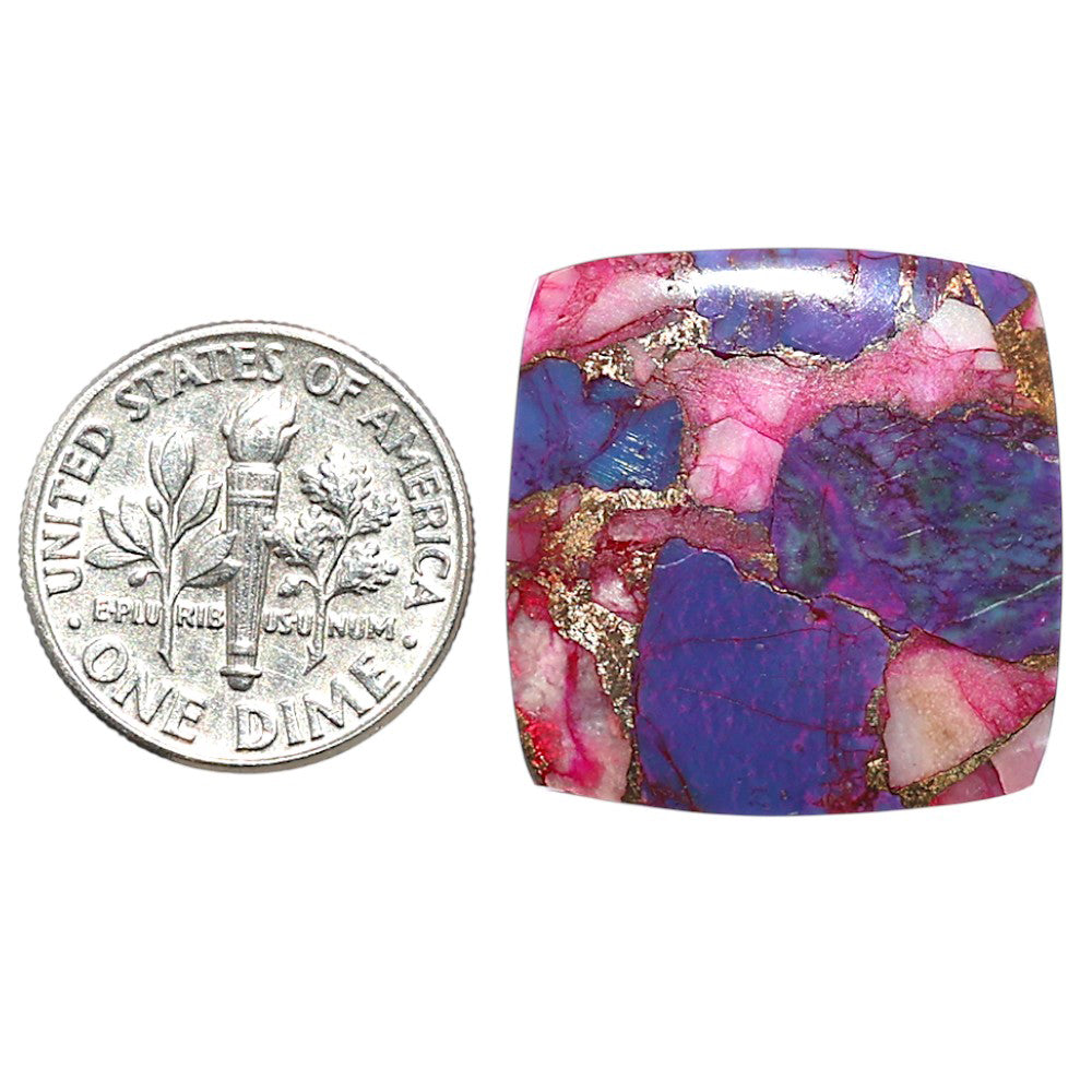 Kingman Pink Dahlia Turquoise 22.1x22.6x3.3 mm Cushion Shape Polished Gemstone LS78-09105