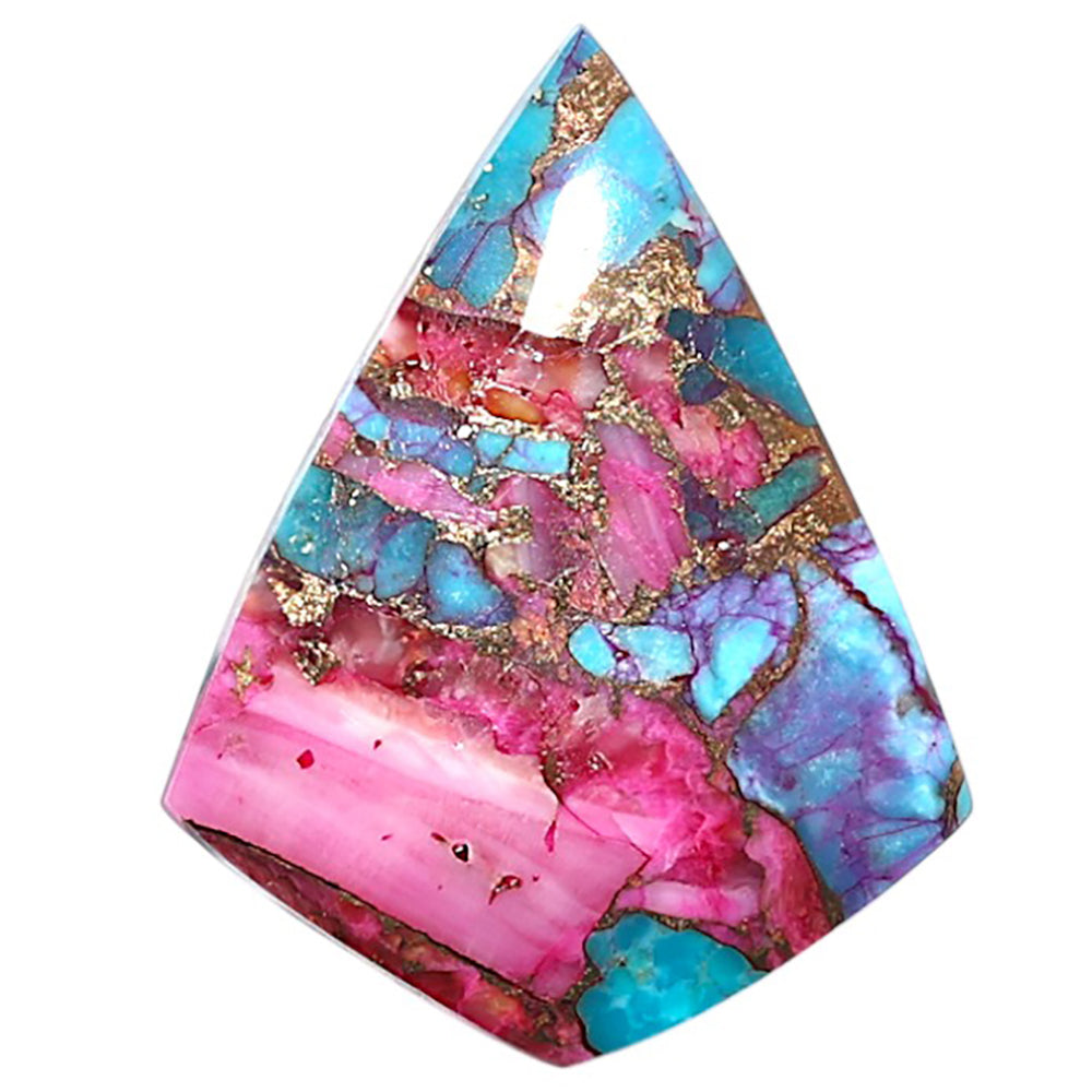 Kingman Pink Dahlia Turquoise 22.7x29.1x3.5 mm Fancy Shape Polished Gemstone LS78-09106