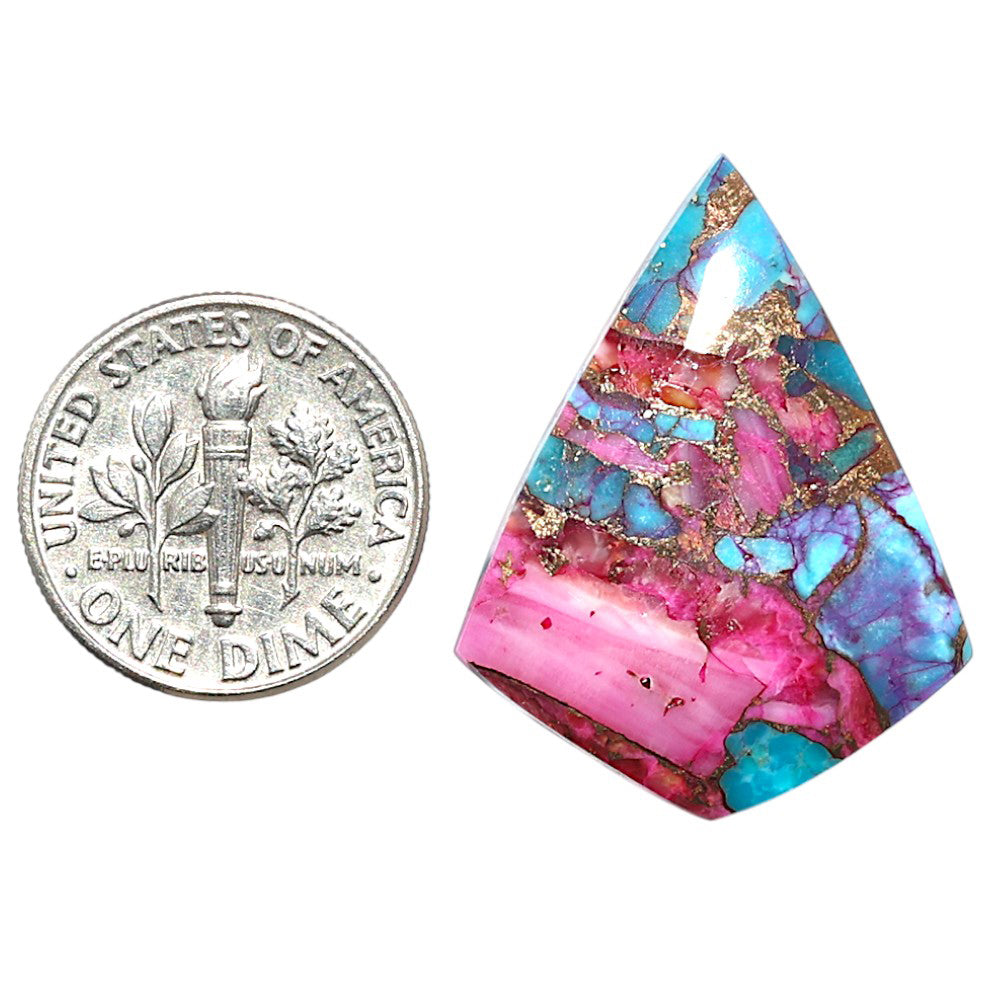 Kingman Pink Dahlia Turquoise 22.7x29.1x3.5 mm Fancy Shape Polished Gemstone LS78-09106