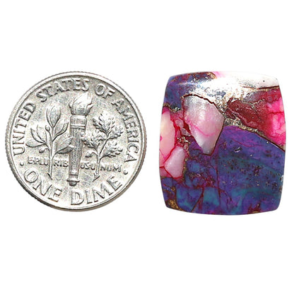 Kingman Pink Dahlia Turquoise 16.1x18.2x3 mm Cushion Shape Polished Gemstone LS78-09107