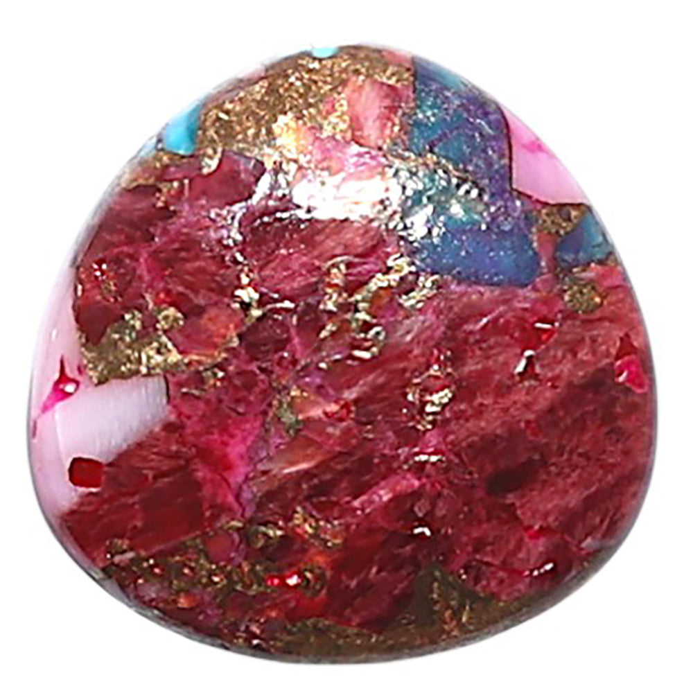 Kingman Pink Dahlia Turquoise 15.5x15.5x3.7 mm Heart Shape Polished Gemstone LS78-09109