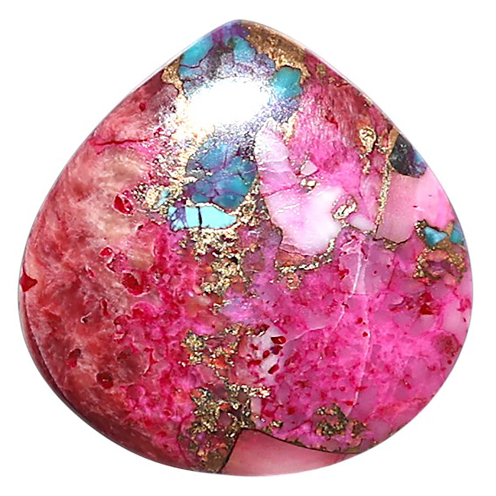 Kingman Pink Dahlia Turquoise 23x23x2.8 mm Heart Shape Polished Gemstone LS78-09110