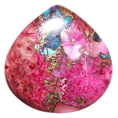 Kingman Pink Dahlia Turquoise 23x23x2.8 mm Heart Shape Polished Gemstone LS78-09110