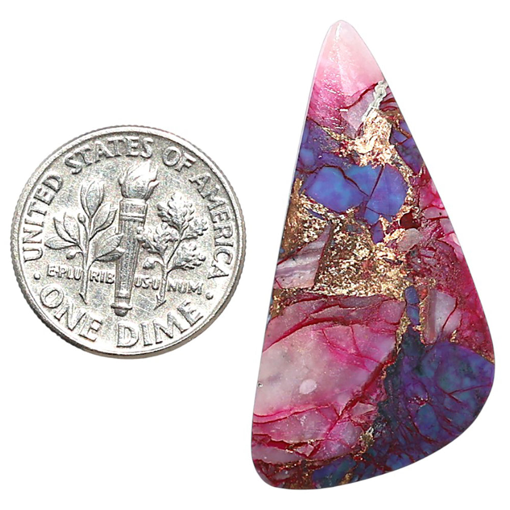 Kingman Pink Dahlia Turquoise 17.8x36x2.5 mm Fancy Shape Polished Gemstone LS78-09111