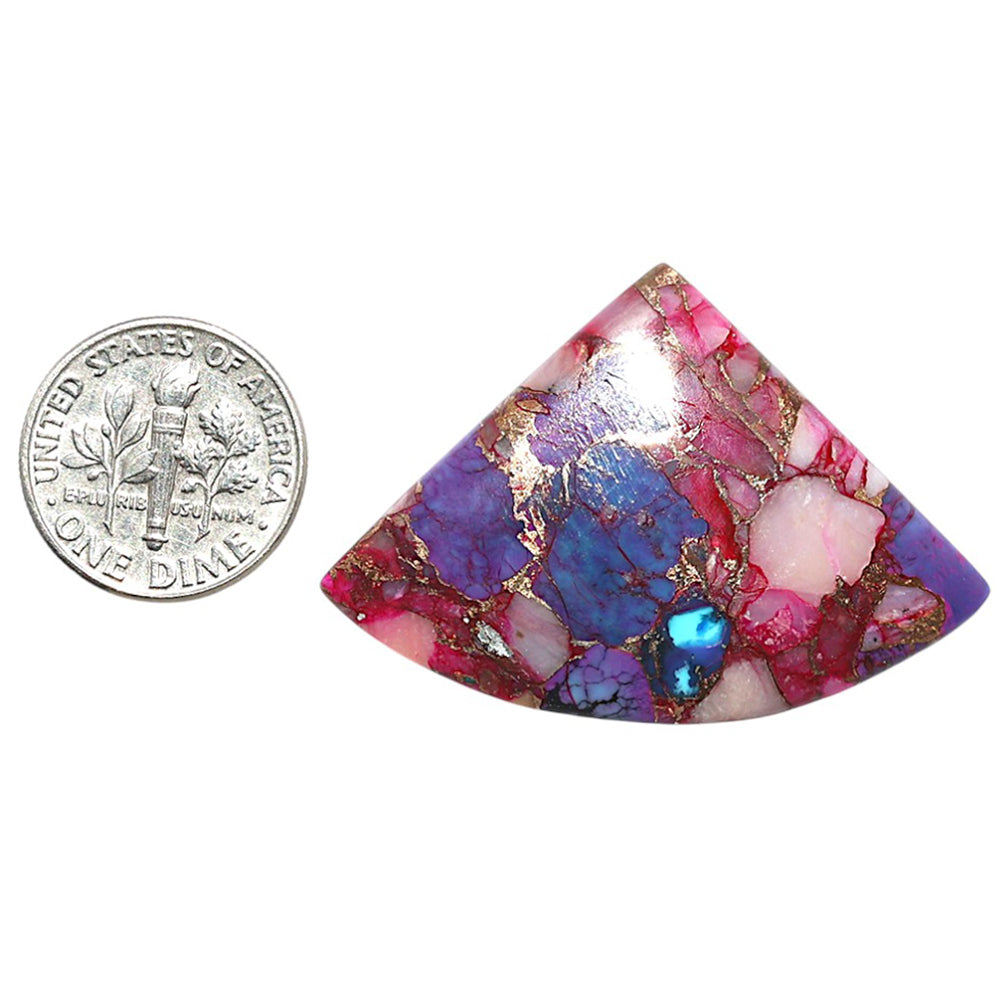 Kingman Pink Dahlia Turquoise 28.8x42x4 mm Fancy Shape Polished Gemstone LS78-09113