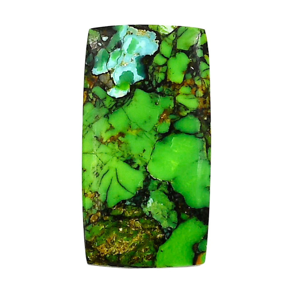 Green Matrix Turquoise 16.5x30.85x4 mm Baguette Shape Polished Gemstone LS79-05028