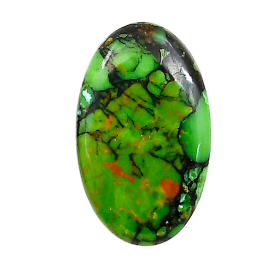 Green Matrix Turquoise 14.2x23.35x3.4 mm Oval Shape Polished Gemstone LS79-05029