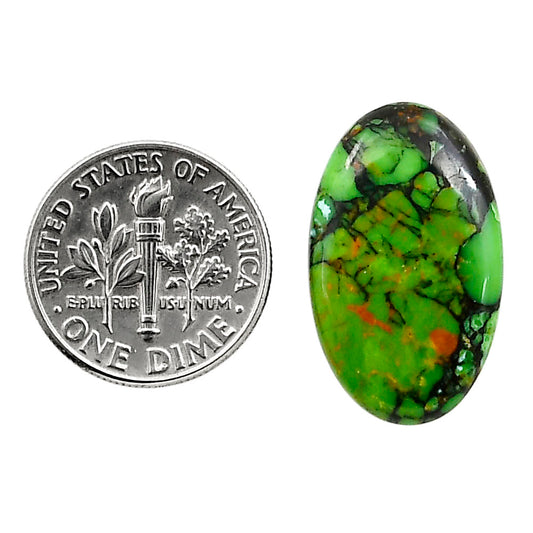 Green Matrix Turquoise 14.2x23.35x3.4 mm Oval Shape Polished Gemstone LS79-05029