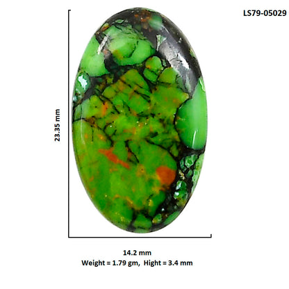 Green Matrix Turquoise 14.2x23.35x3.4 mm Oval Shape Polished Gemstone LS79-05029