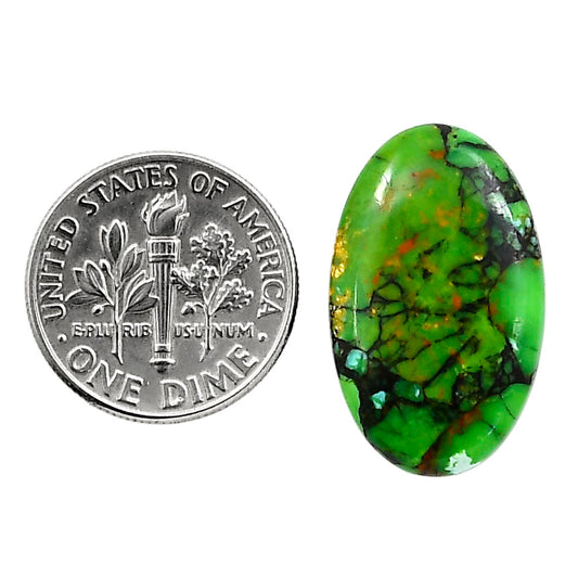 Green Matrix Turquoise 14.2x23.1x4.3 mm Oval Shape Polished Gemstone LS79-05030