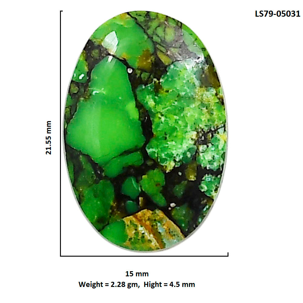 Green Matrix Turquoise 15x21.55x4.5 mm Oval Shape Polished Gemstone LS79-05031