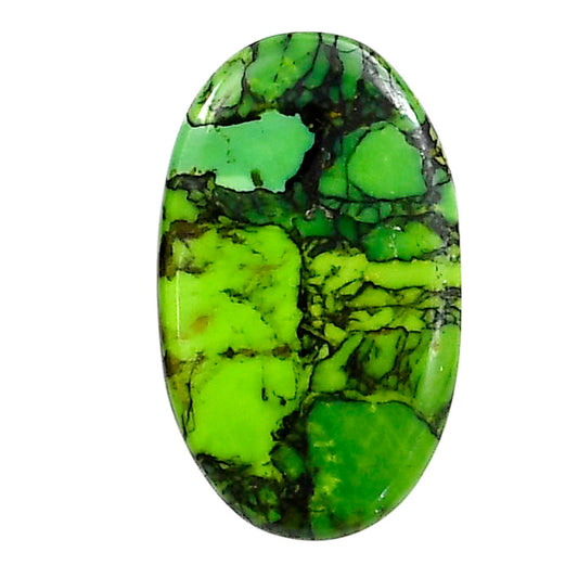 Green Matrix Turquoise 15.5x25.6x2.5 mm Oval Shape Polished Gemstone LS79-05032