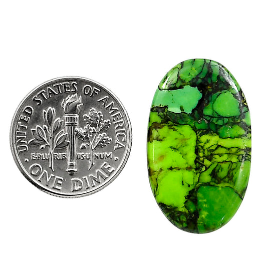 Green Matrix Turquoise 15.5x25.6x2.5 mm Oval Shape Polished Gemstone LS79-05032