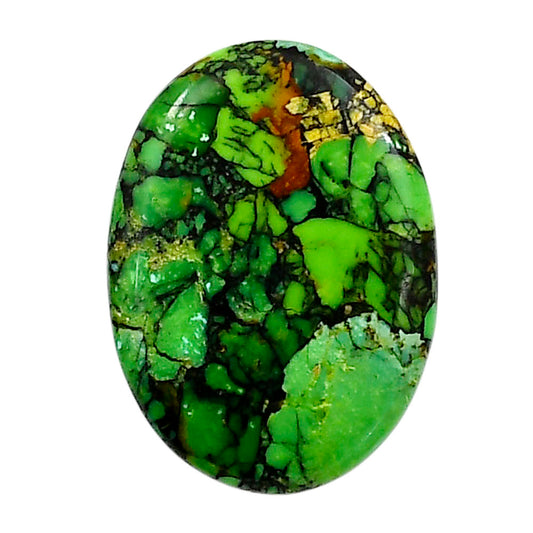 Green Matrix Turquoise 19.8x27.1x3.4 mm Oval Shape Polished Gemstone LS79-05033
