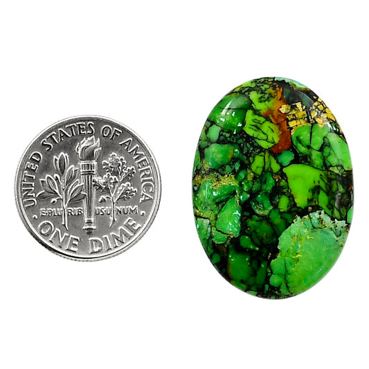 Green Matrix Turquoise 19.8x27.1x3.4 mm Oval Shape Polished Gemstone LS79-05033
