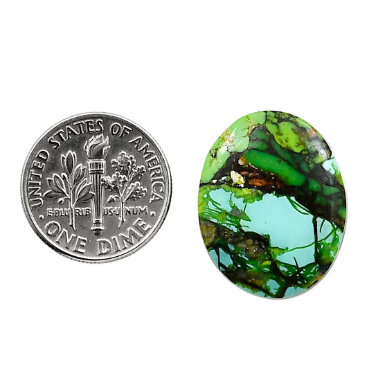 Green Matrix Turquoise 17.7x22.3x4 mm Oval Shape Polished Gemstone LS79-05034
