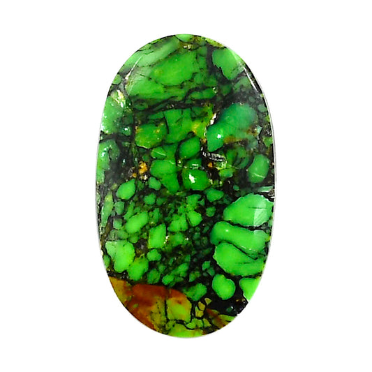 Green Matrix Turquoise 17x28.55x3.5 mm Oval Shape Polished Gemstone LS79-05036