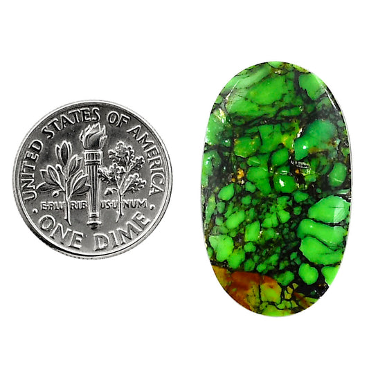Green Matrix Turquoise 17x28.55x3.5 mm Oval Shape Polished Gemstone LS79-05036