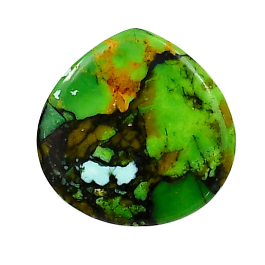 Green Matrix Turquoise 18x18.1x2.5 mm Heart Shape Polished Gemstone LS79-05038