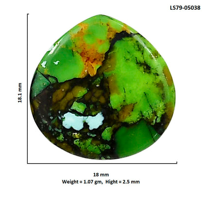 Green Matrix Turquoise 18x18.1x2.5 mm Heart Shape Polished Gemstone LS79-05038