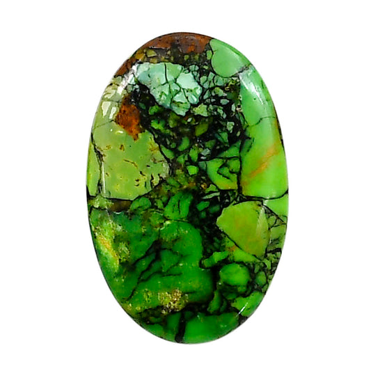 Green Matrix Turquoise 17.1x26.45x3 mm Oval Shape Polished Gemstone LS79-05041