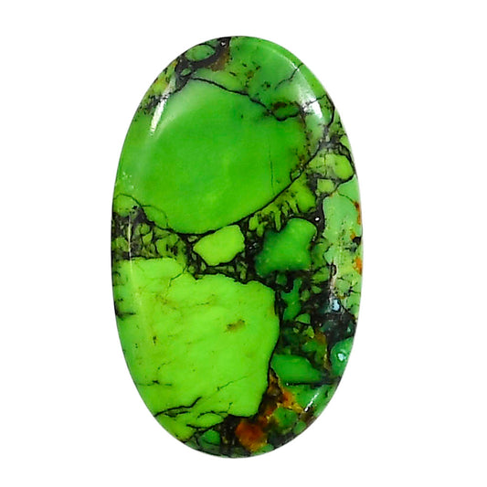 Green Matrix Turquoise 17.5x19.1x3 mm Oval Shape Polished Gemstone LS79-05042