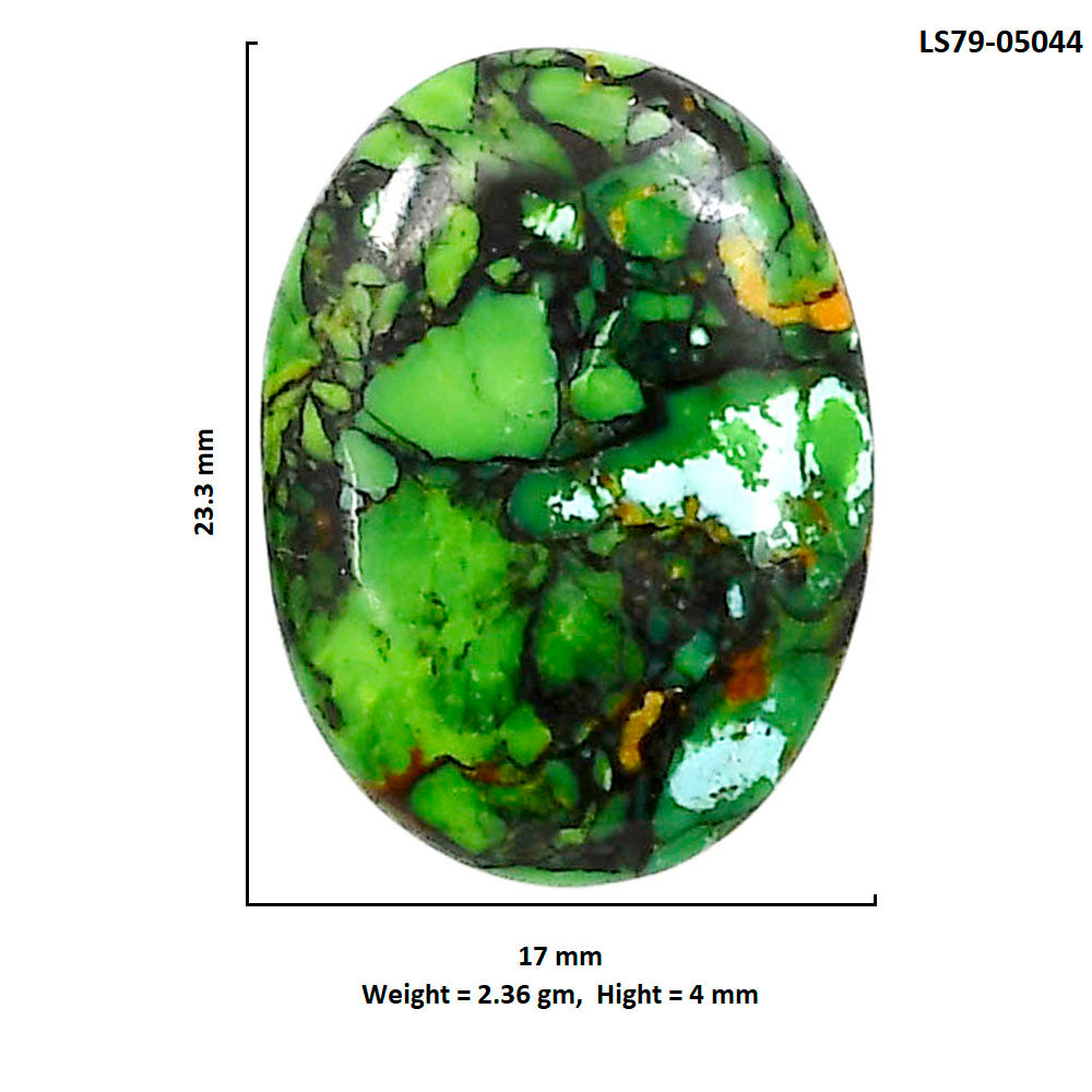 Green Matrix Turquoise 17x23.3x4 mm Oval Shape Polished Gemstone LS79-05044