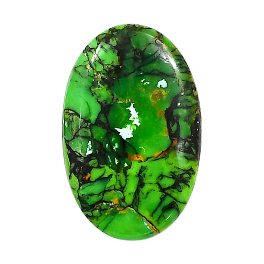 Green Matrix Turquoise 17.7x27.4x3.5 mm Oval Shape Polished Gemstone LS79-05045