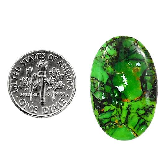Green Matrix Turquoise 17.7x27.4x3.5 mm Oval Shape Polished Gemstone LS79-05045