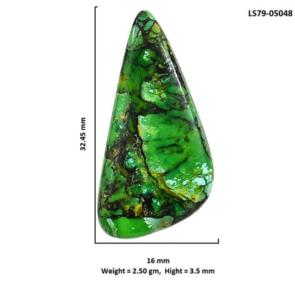 Green Matrix Turquoise 16x32.45x3.5 mm Fancy Shape Polished Gemstone LS79-05048