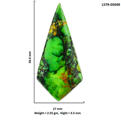 Green Matrix Turquoise 17x36.6x3.5 mm Fancy Shape Polished Gemstone LS79-05049