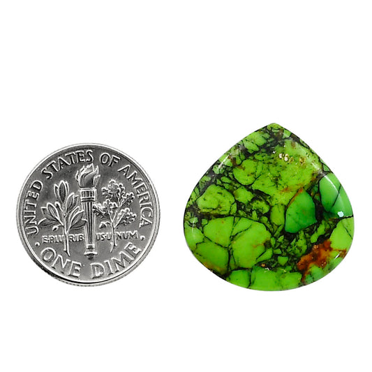 Green Matrix Turquoise 21x21.3x2.5 mm Heart Shape Polished Gemstone LS79-05051