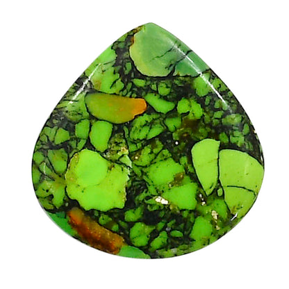 Green Matrix Turquoise 21.6x21.85x3 mm Heart Shape Polished Gemstone LS79-05052