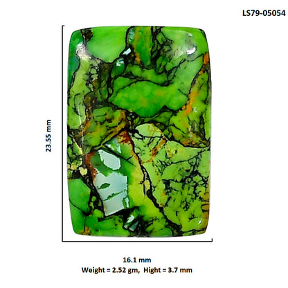 Green Matrix Turquoise 16.1x23.55x3.7 mm Baguette Shape Polished Gemstone LS79-05054